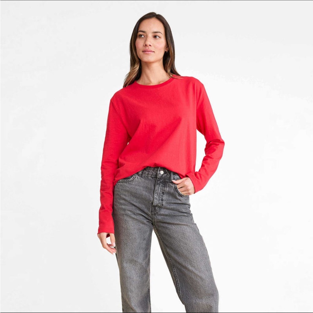 NWT LIMITED EDITION NUUDS XXL EVERYDAY LONG SLEEVE T-SHIRT IN CHERRY RED 🍒❤️